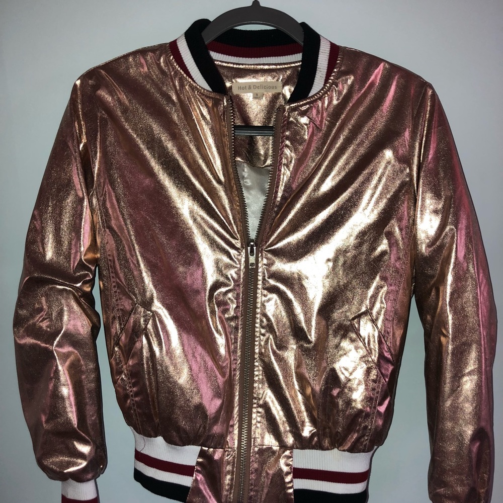 Gold bomber jacket